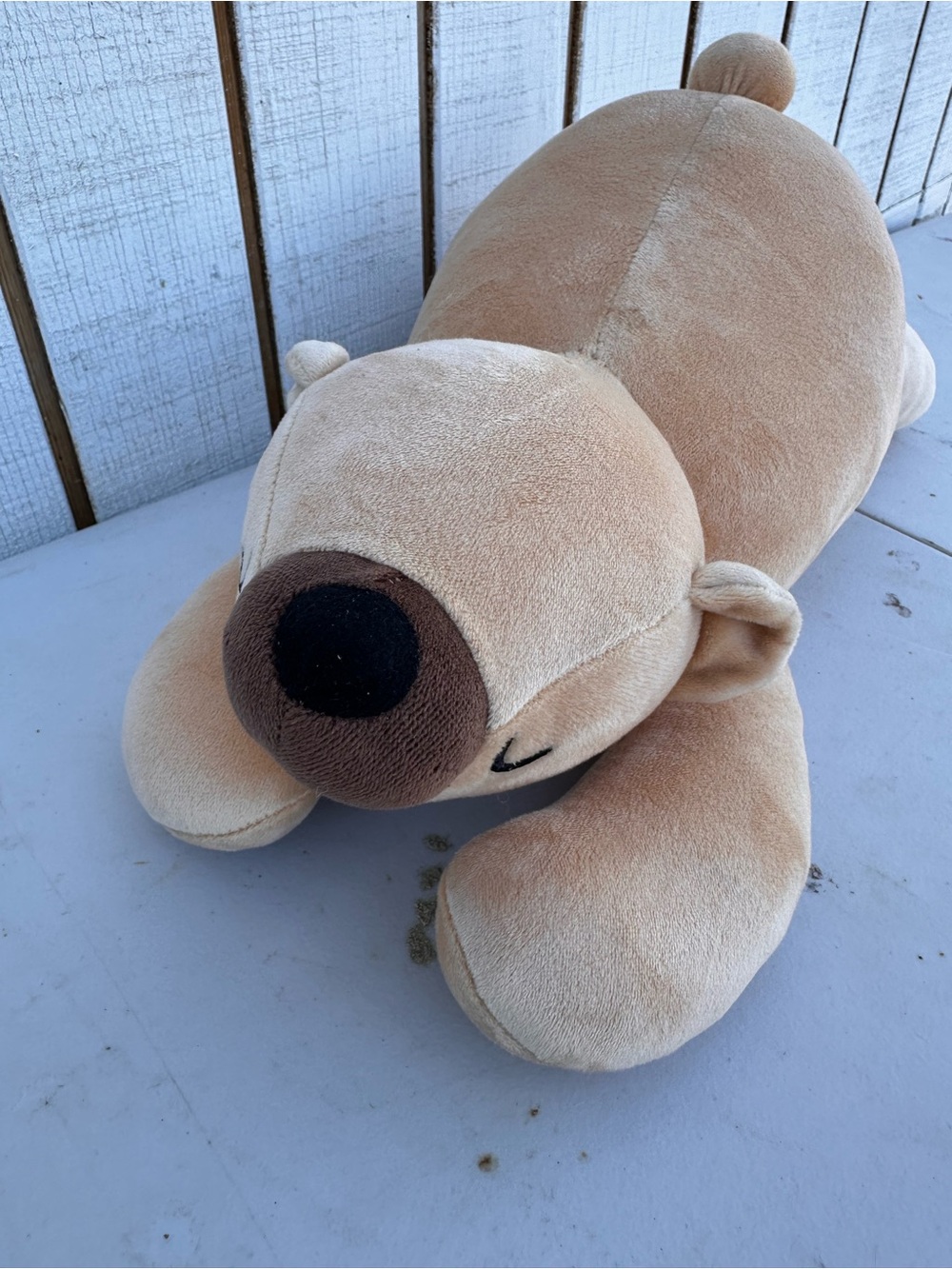 Daiso Tan sleepy Bear Stuffed Animal - Soft Kids Toy